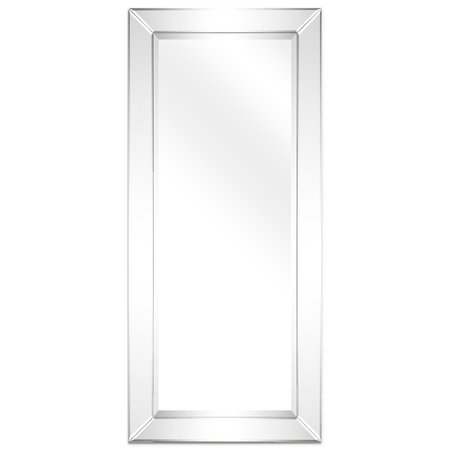 EMPIRE ART DIRECT Empire Art Direct MOM-C10690-2454 24 x 54 in. Solid Wood Frame Covered Wall Mirror with Beveled Clear Mirror Panels - 1 in. Beveled Edge MOM-C10690-2454